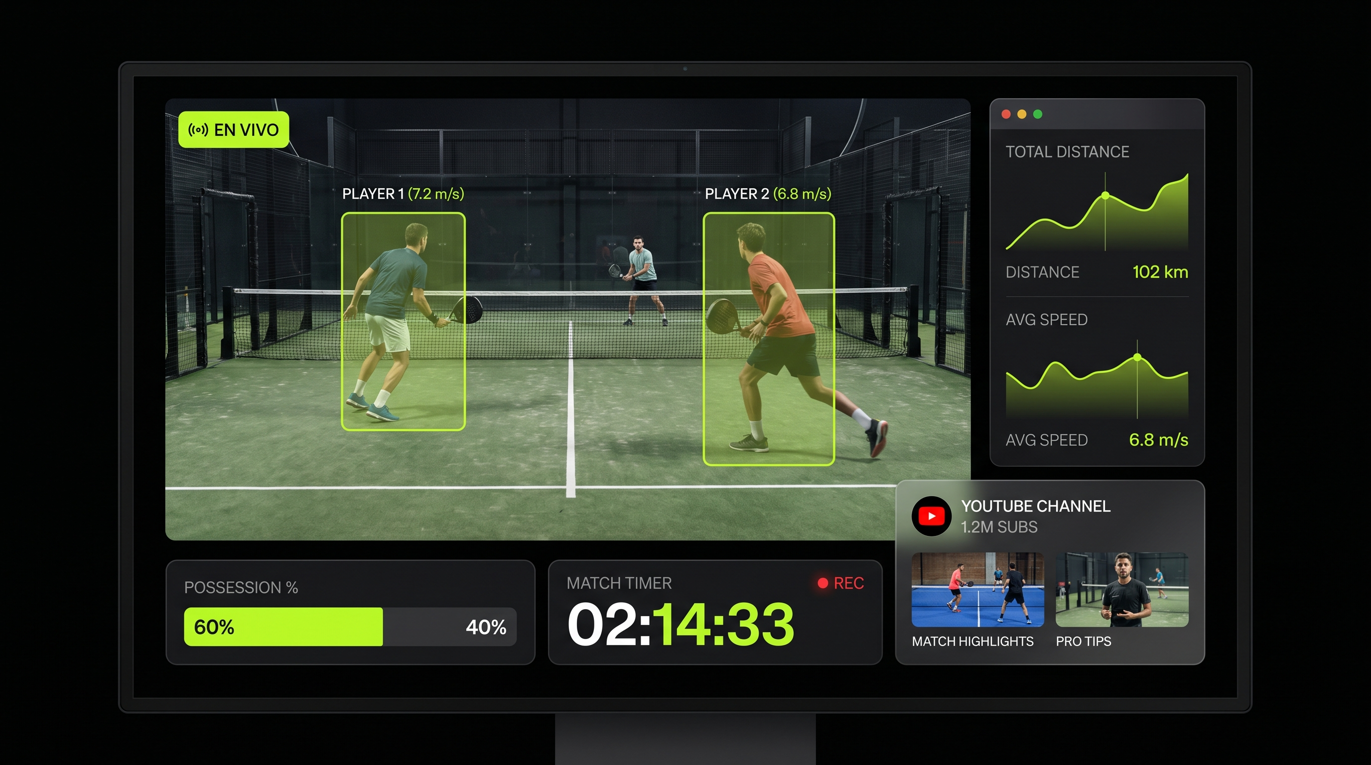 PadelHD AI tracking en vivo